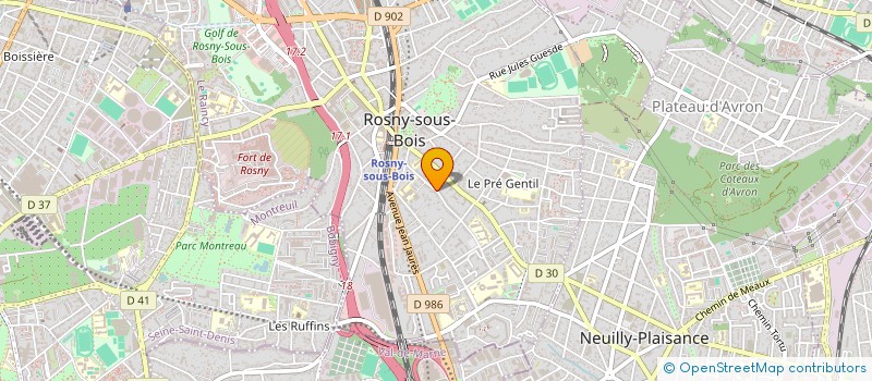 localisation de l'entreprise SCI LES FRANGIPANIERS à ROSNY-SOUS-BOIS