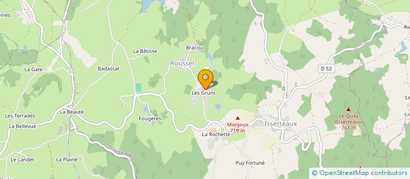 localisation de l'entreprise SCI LES GRUNS  ISSERTEAUX