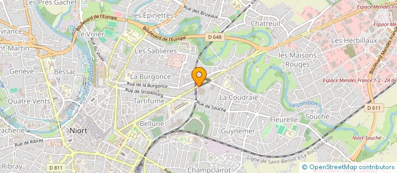 localisation de l'entreprise SCI LES GUILLEES AUTOMOBILES à NIORT