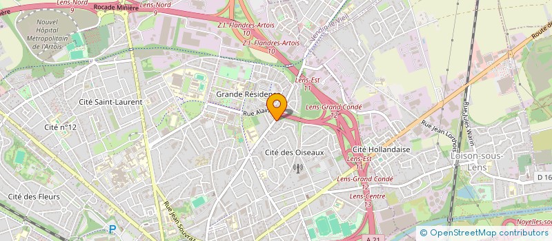 localisation de l'entreprise SCI LES HAMEAUX  LENS