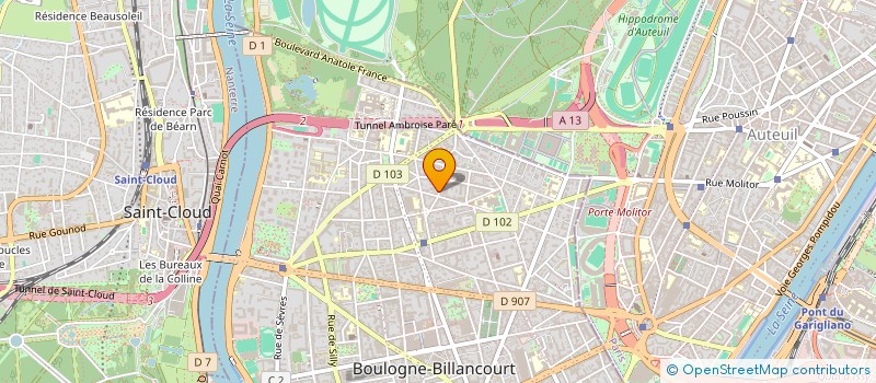 localisation de l'entreprise SCI LES MOINEAUX à BOULOGNE-BILLANCOURT