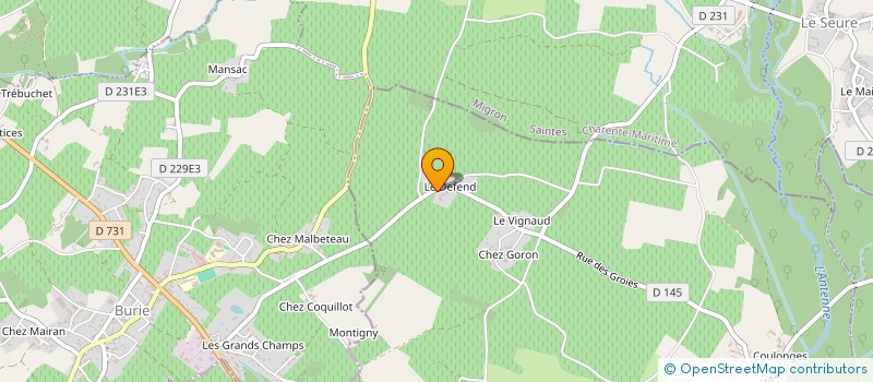 localisation de l'entreprise SCI LES PIAFS  VAL-DE-COGNAC