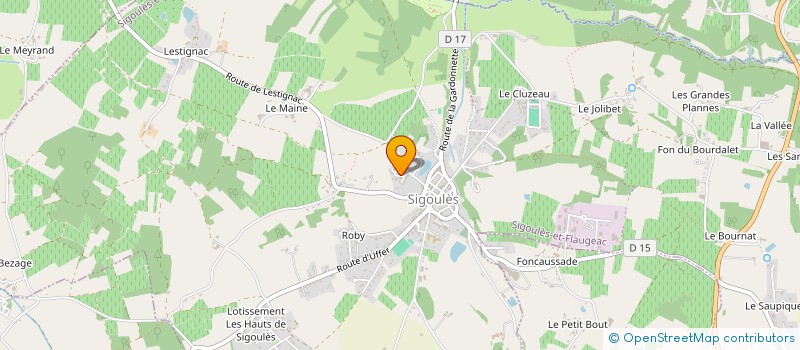 localisation de l'entreprise SCI LES PITOUX  SIGOULES-ET-FLAUGEAC