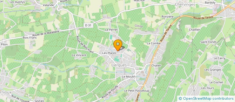 localisation de l'entreprise SCI LES PLACES à PORTE-DES-PIERRES-DOREES