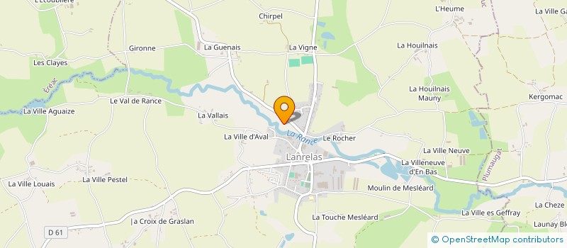 localisation de l'entreprise SCI LES PONTS DE LANRELAS  LANRELAS