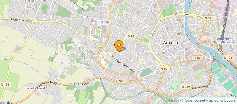localisation de l'entreprise SCI LES QUATR'AM 1 à AUXERRE