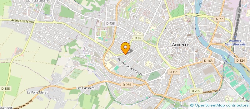 localisation de l'entreprise SCI LES QUATR'AM 2 à AUXERRE