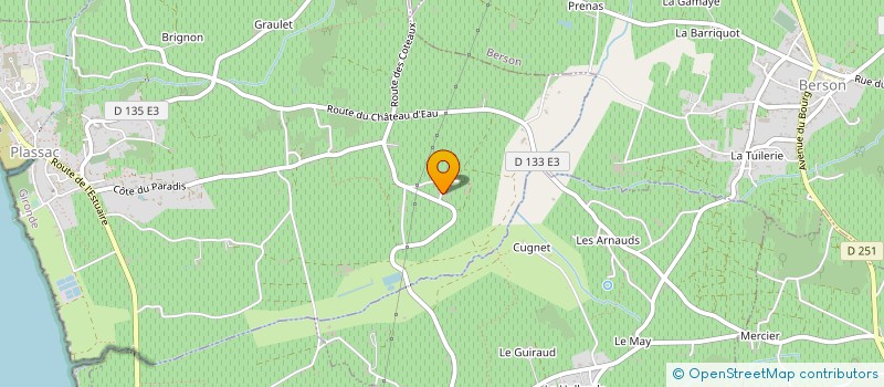 localisation de l'entreprise SCI LES RIVES DE L'ARS  PLASSAC