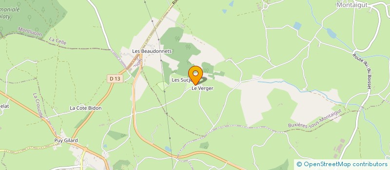 localisation de l'entreprise SCI LES SUCHERES  BUXIERES-SOUS-MONTAIGUT
