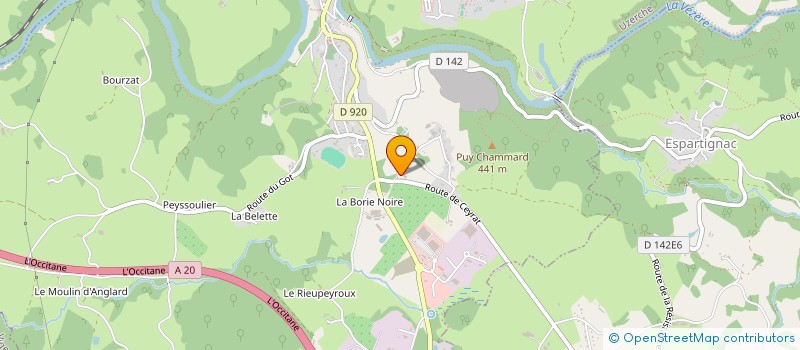 localisation de l'entreprise SCI LES VOLETS BLEUS  ESPARTIGNAC