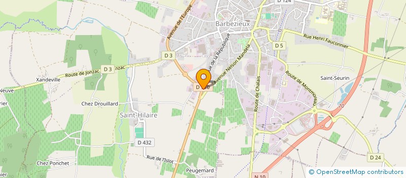 localisation de l'entreprise SCI LOCAPRO  BARBEZIEUX-SAINT-HILAIRE