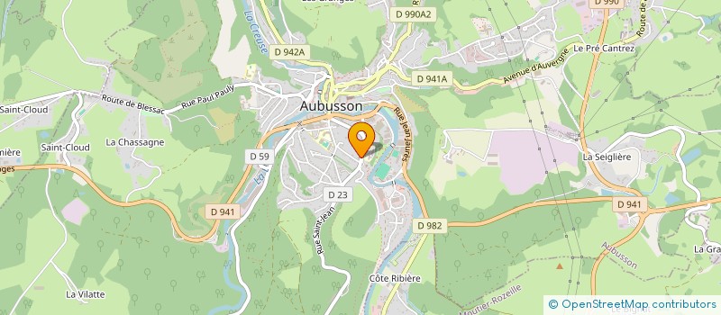 localisation de l'entreprise SCI LOYNIK IMMOBILIER à AUBUSSON