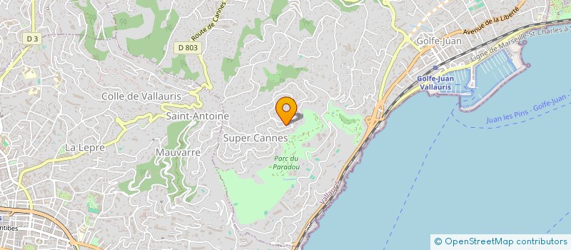 localisation de l'entreprise SCI LUMA (LUMIERE MATINALE) à VALLAURIS