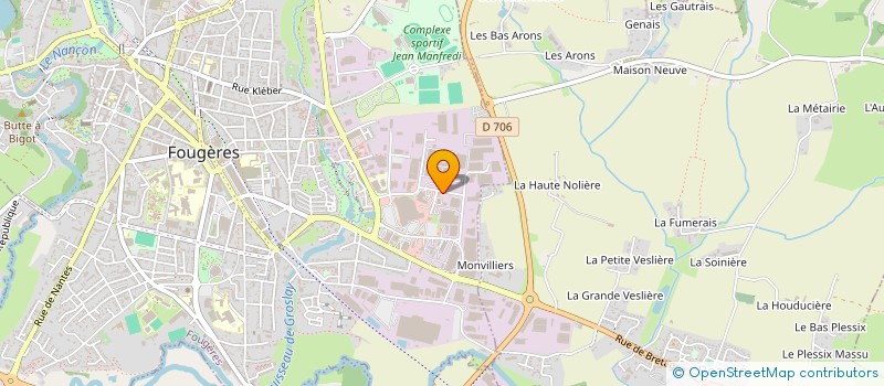 localisation de l'entreprise SCI M.A.C.3.  FOUGERES