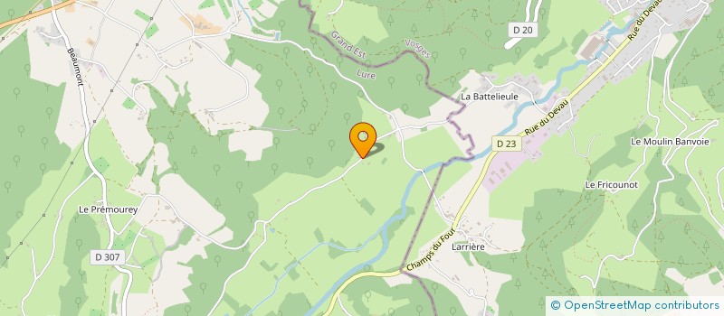 localisation de l'entreprise SCI M.G. IMMO.  FOUGEROLLES-SAINT-VALBERT