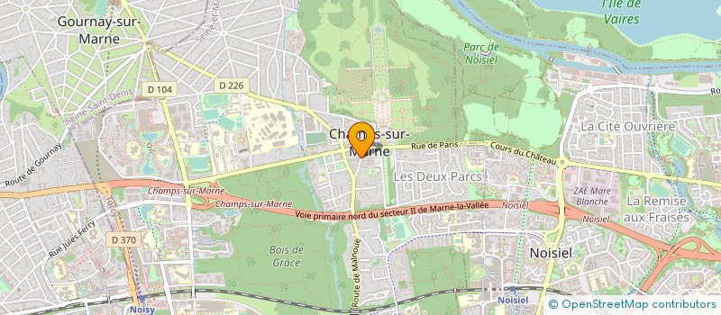 localisation de l'entreprise SCI M.J.P.  CHAMPS-SUR-MARNE