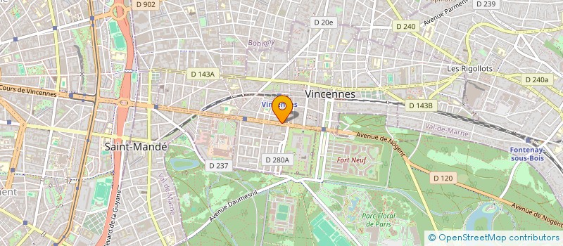 localisation de l'entreprise SCI MAGASINS UTILITAIRES SAINT CLOUD à VINCENNES