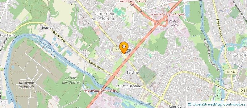 localisation de l'entreprise SCI MAISON D'ANGELY à SAINT-YRIEIX-SUR-CHARENTE