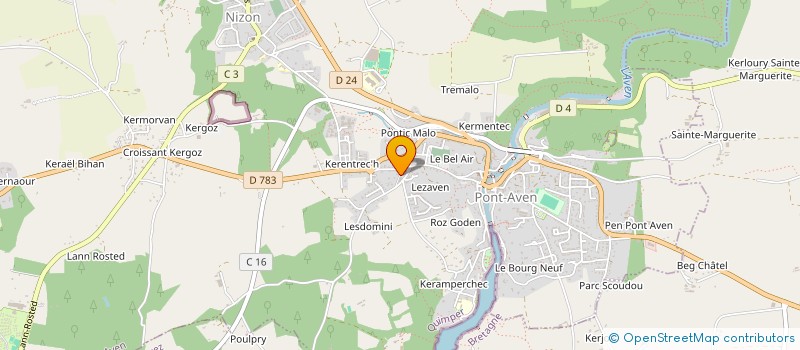 localisation de l'entreprise SCI MARREC LE ROUX  PONT-AVEN