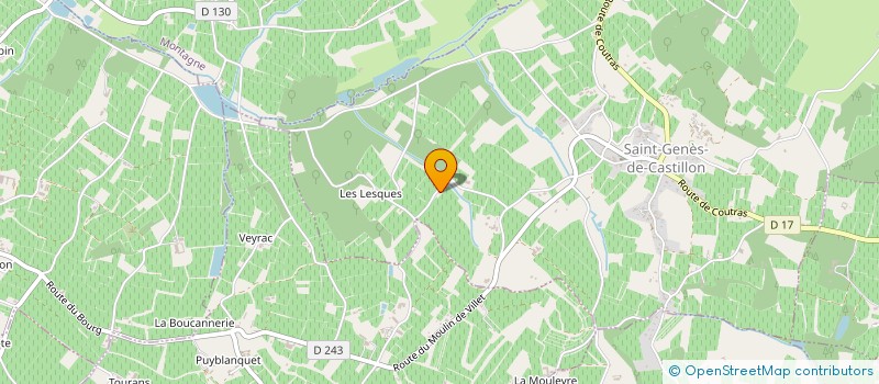 localisation de l'entreprise SCI MARTEGOUTES  SAINT-GENES-DE-CASTILLON