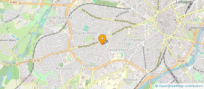 localisation de l'entreprise SCI MARTY à LIMOGES