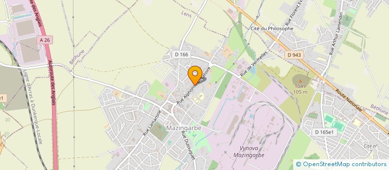 localisation de l'entreprise SCI MAZINGARBE BEAUVENTRE  MAZINGARBE