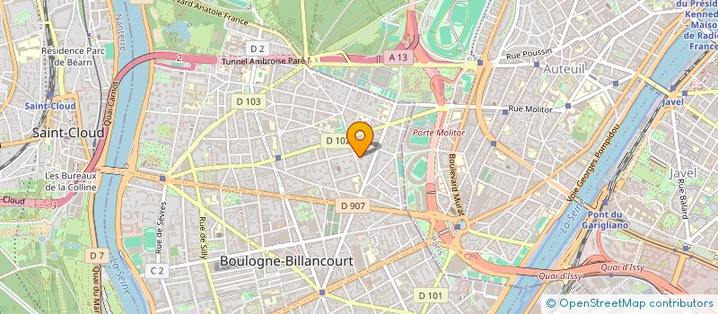 localisation de l'entreprise SCI MELVAL à BOULOGNE-BILLANCOURT