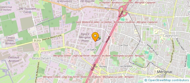 localisation de l'entreprise SCI MERIGNAC GESTION à MERIGNAC