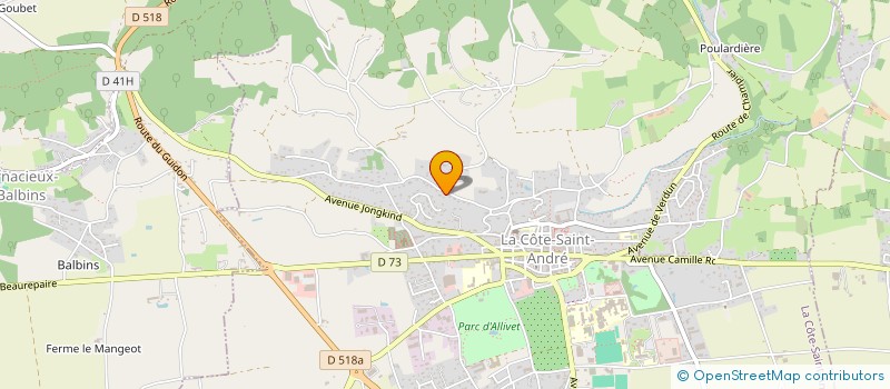 localisation de l'entreprise SCI MG DEVELOPPEMENT  LA COTE-SAINT-ANDRE