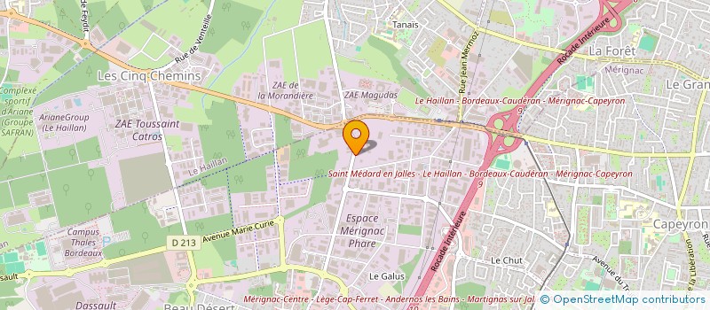 localisation de l'entreprise SCI MODEX  MERIGNAC