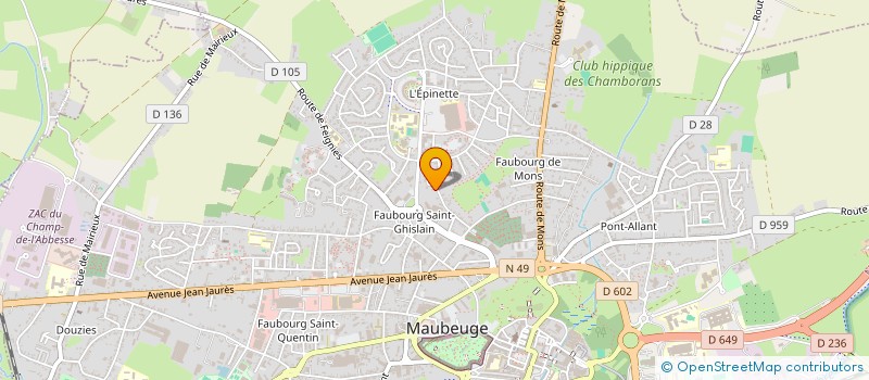 localisation de l'entreprise SCI MOHFA  MAUBEUGE