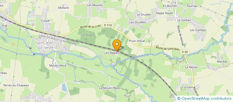 localisation de l'entreprise SCI MOULIN DES DEUX RIVIERES  SAINT-JEAN-SUR-VEYLE