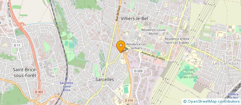 localisation de l'entreprise SCI MS IMMO CARNOT à SARCELLES