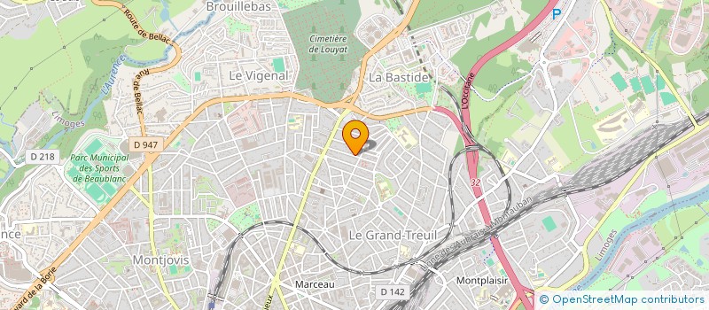 localisation de l'entreprise SCI MV à LIMOGES