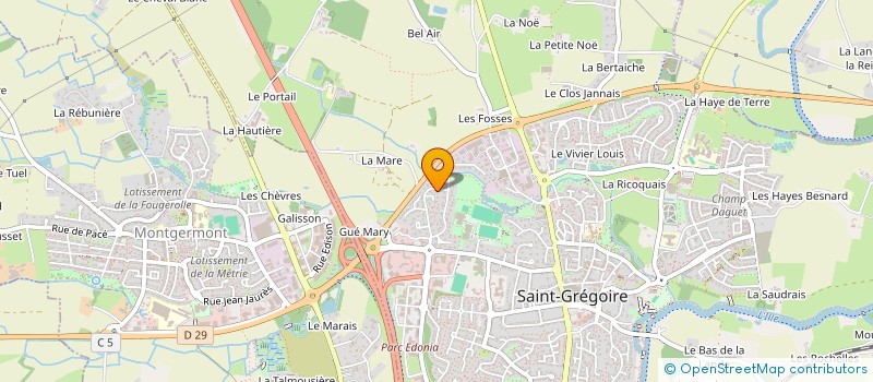 localisation de l'entreprise SCI NORALINE  SAINT-GREGOIRE