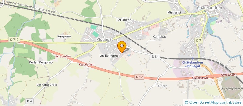 localisation de l'entreprise SCI NORUTE  CHATELAUDREN-PLOUAGAT