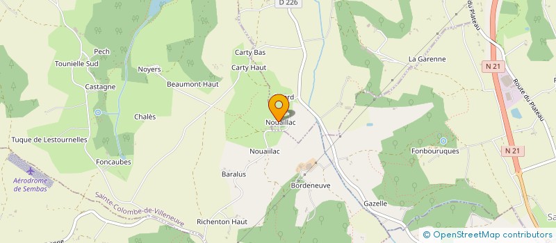 localisation de l'entreprise SCI NOUAILLAC  SAINTE COLOMBE DE VILLENEUVE