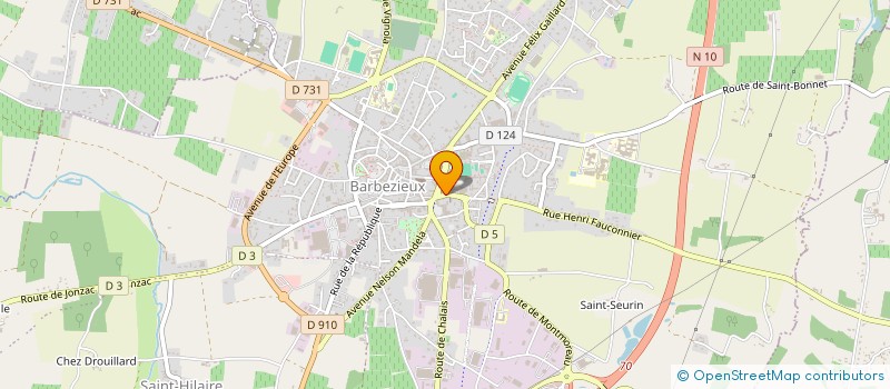 localisation de l'entreprise SCI O.C.J.B.Y.  BARBEZIEUX-SAINT-HILAIRE