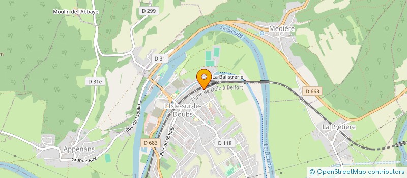 localisation de l'entreprise SCI O.C.P.  L'ISLE-SUR-LE-DOUBS