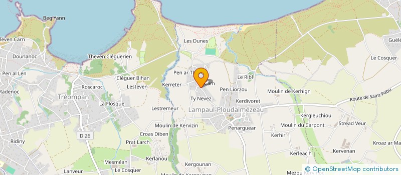 localisation de l'entreprise SCI O.G.S.  LAMPAUL-PLOUDALMEZEAU