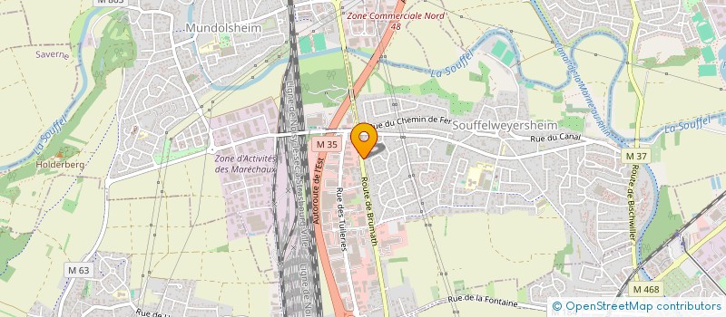 localisation de l'entreprise SCI OCY  SOUFFELWEYERSHEIM