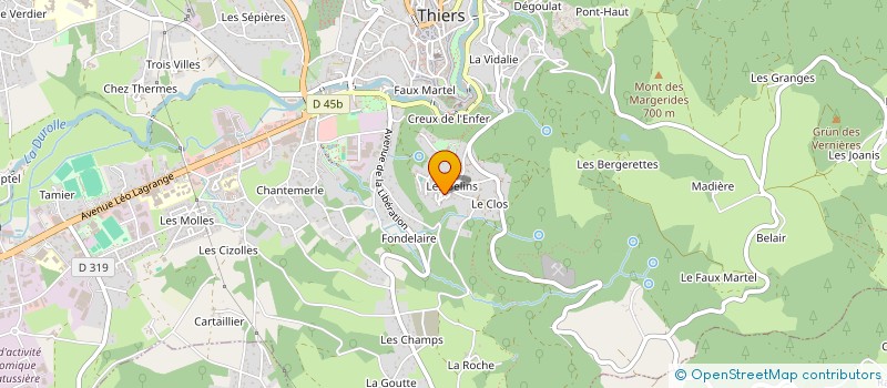 localisation de l'entreprise SCI ONIRIS  THIERS