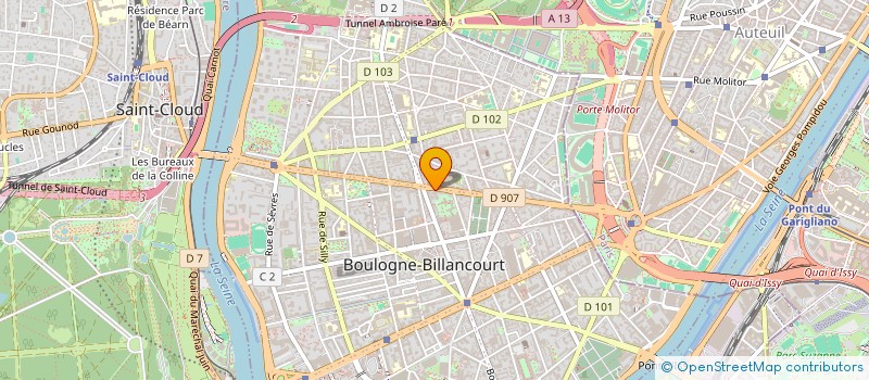 localisation de l'entreprise SCI ORICOM à BOULOGNE-BILLANCOURT