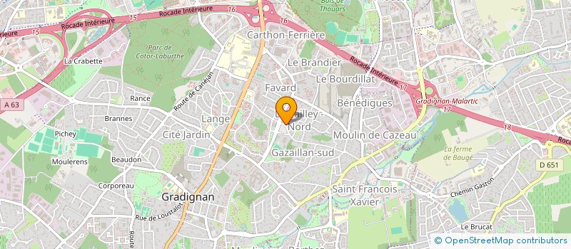 localisation de l'entreprise SCI ORIGINE(S)  GRADIGNAN