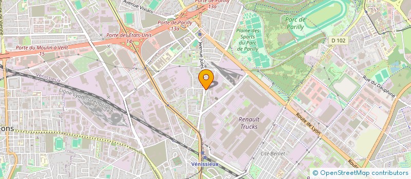 localisation de l'entreprise SCI ORTHOS PARILLY  VENISSIEUX