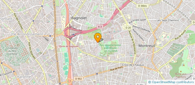 localisation de l'entreprise SCI OTI à BAGNOLET