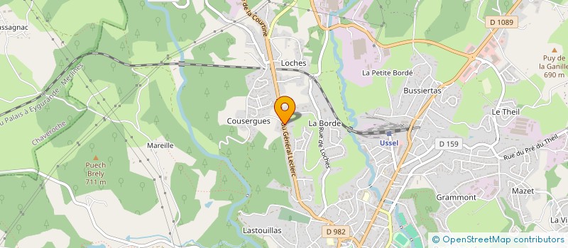 localisation de l'entreprise SCI P62P à USSEL