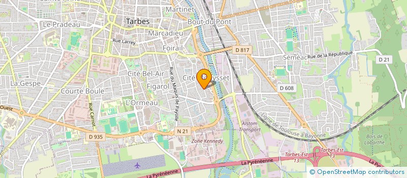 localisation de l'entreprise SCI PAGNOUX-MARAVAL  TARBES