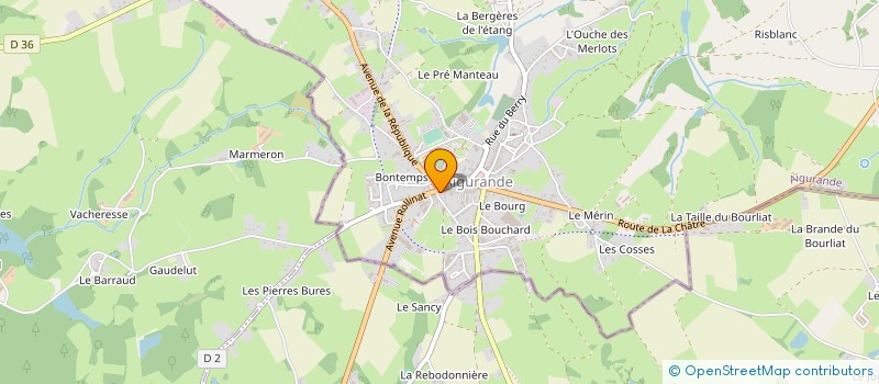 localisation de l'entreprise SCI PAILLE EN QUEUE à AIGURANDE