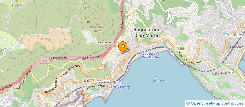 localisation de l'entreprise SCI PARADISO AZZURO à ROQUEBRUNE-CAP-MARTIN